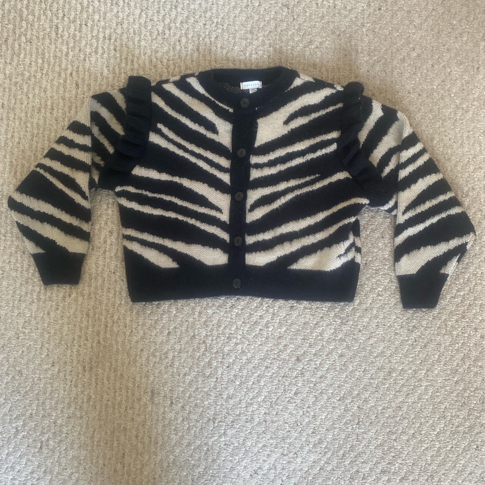 Topshop Zebra Print Cardigan Sweater